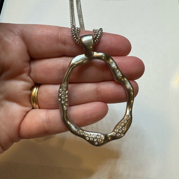 Lia Sophia “Wanderlust” 30-33” long Silver necklace with clear cut crystals. - Picture 7 of 8